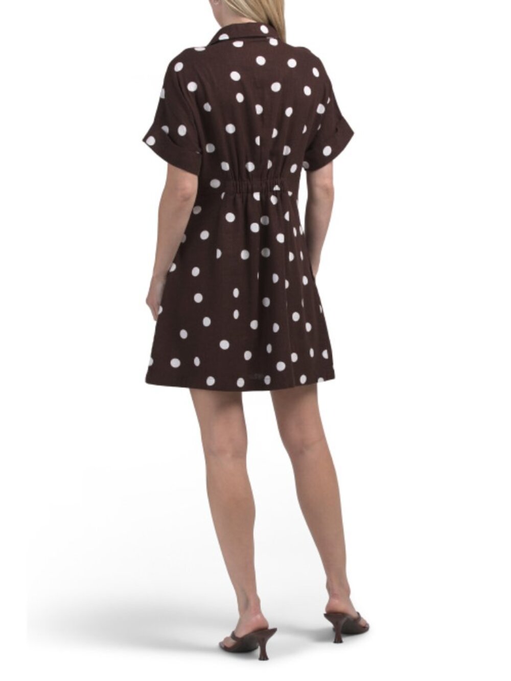 RACHEL ZOE Linen Blend Pintuck Shirt Mini Dress - Picture 2 of 2